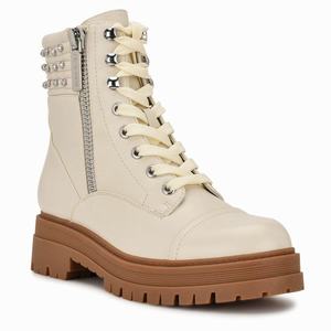 Nine West Pimmz Lug Sole Ankle Boots - Beige - Ireland (KA9712380)